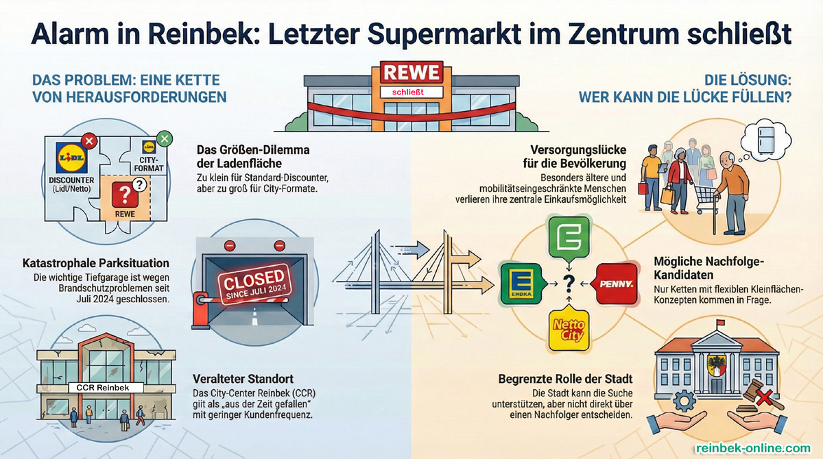 Der REWE in Reinbek wird im Dezember 2025 für immer schließen, was für die Kunden in der Umgebung ein schwerer Schlag ist. Der REWE in Reinbek wird im Dezember 2025 für immer schließen, was für die Kunden in der Umgebung ein schwerer Schlag ist.