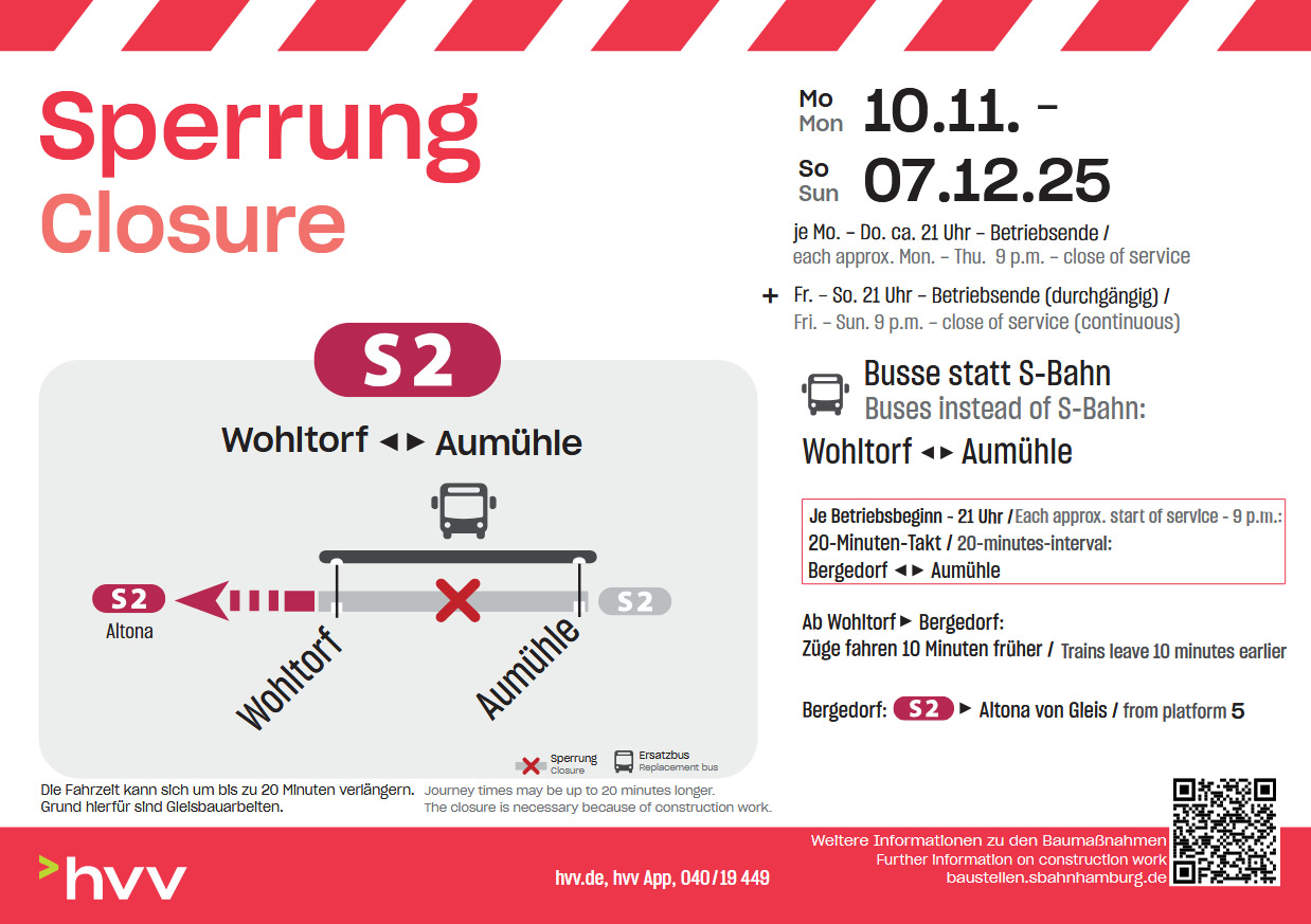 Bauarbeiten S2 Wohltorf – Aumühle Bauarbeiten S2 Wohltorf – Aumühle