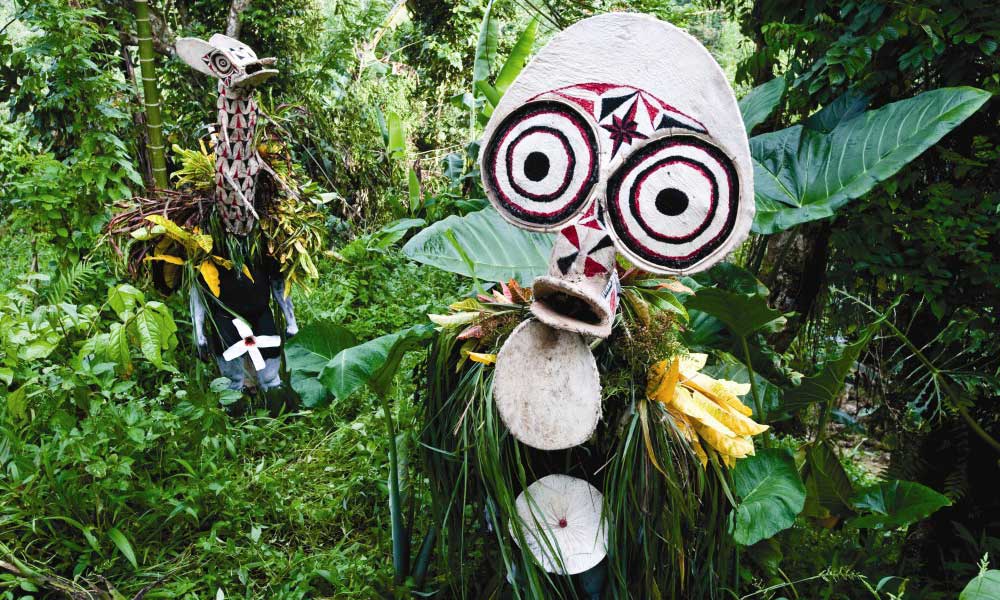 Masken aus Papua Neuguinea, Sebikgebiet, Copyright Sammlung Italiaander
